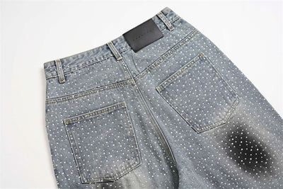 Pantalones Jeans Rectos Anchos con Detalles de Strass - Diseño Casual Moderno - Image 13