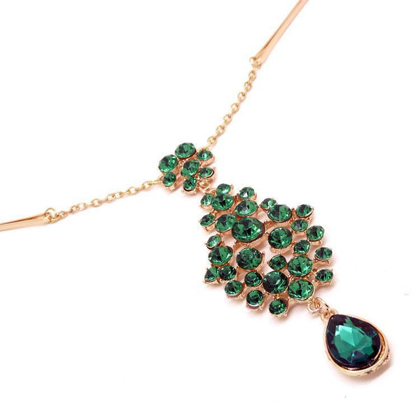 Cadena Frontal Étnica de Esmeralda - Estilo Boho Chic