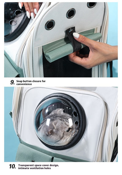 Mochila Transportadora Espacial para Gatos - Gran Capacidad Portátil - Image 28