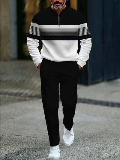 Conjunto Casual de Manga Larga con Cierre de Cremallera para Hombre - Image 9