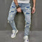 Calça Jeans Masculina Skinny Ajustada com Efeito Desgastado