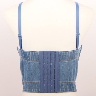 Chaleco Denim Corto Multicolor con Envolvente de Pecho - Image 8