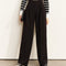Pantalón de Talle Alto Ancho Drapeado Casual
