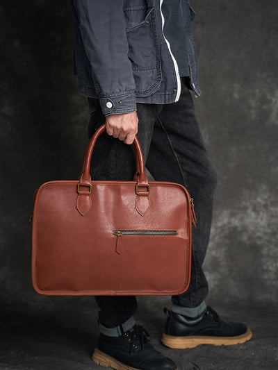 Bolso Horizontal de Cuero Genuino para Hombre Estilo Retro - Image 20