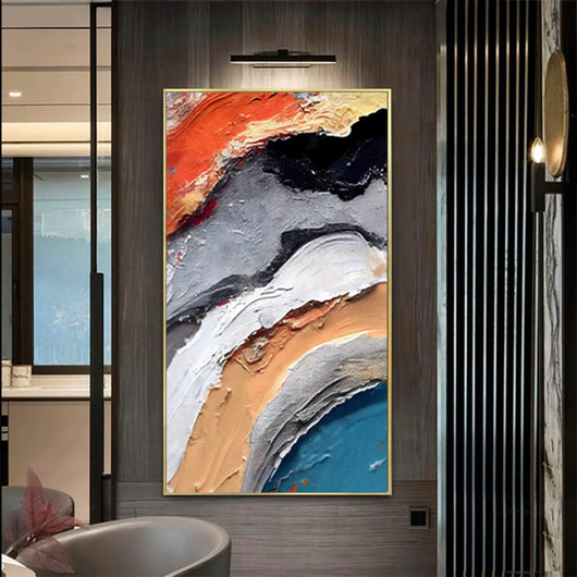 Cuadro Abstracto Moderno 3D con Textura al Óleo - Decoración de Pared Grande para Sala de Estar - Image 2