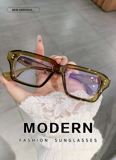 Gafas de Marco Cuadrado Beige Estilo Europeo - Reloj de Tendencia Chic - Image 34