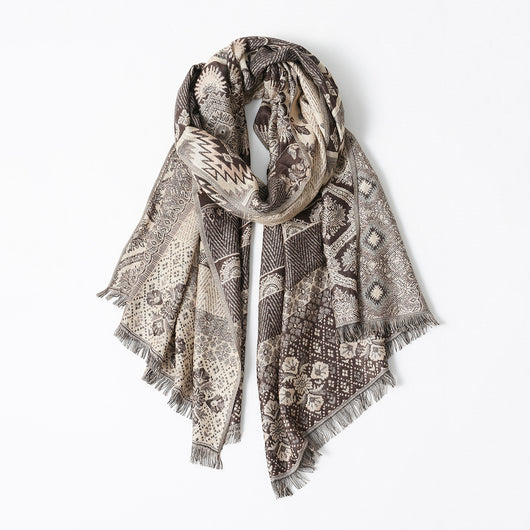 Bufanda Étnica de Algodón Jacquard para Hombre con Borlas - Cálida y Suave - Image 21