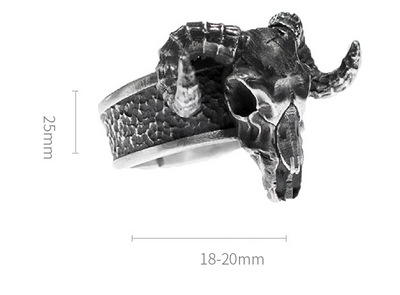 Anillo de Calavera Carnero Punk en Acero Inoxidable - Image 6