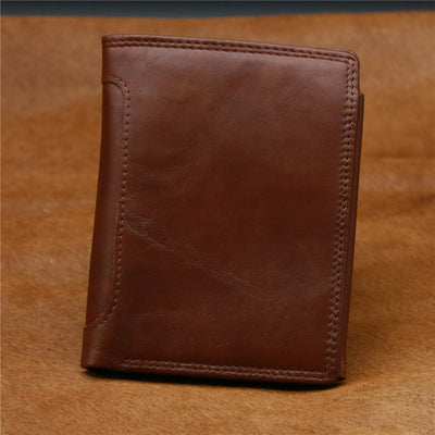 Billetera Vertical de Cuero Genuino Estilo Retro para Hombre - Image 10