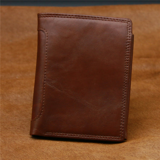 Billetera Vertical de Cuero Genuino Estilo Retro para Hombre - Image 10