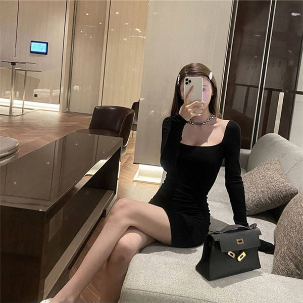 Vestido Ajustado Escote Cuadrado Sensual
