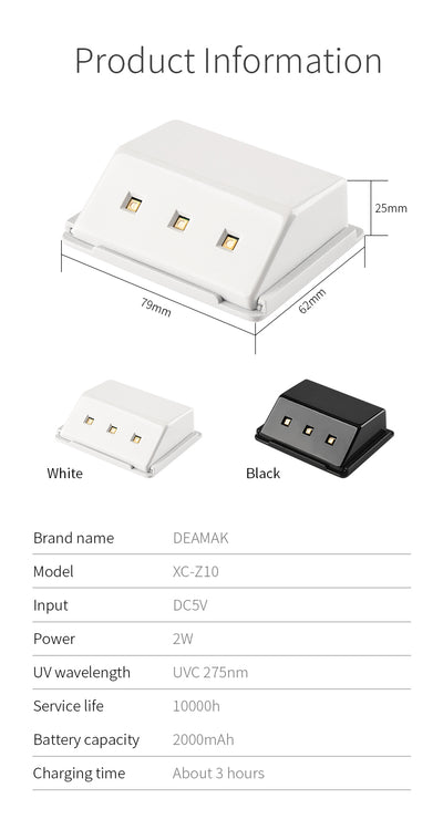 Lámpara UV Recargable de Desinfección y Esterilización Portátil con Ozono - Image 11