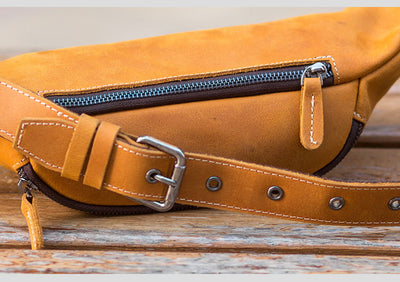 Bolsa Pecho Cuero Crazy Horse Vintage con Cierre - Estilo Retro - Image 6