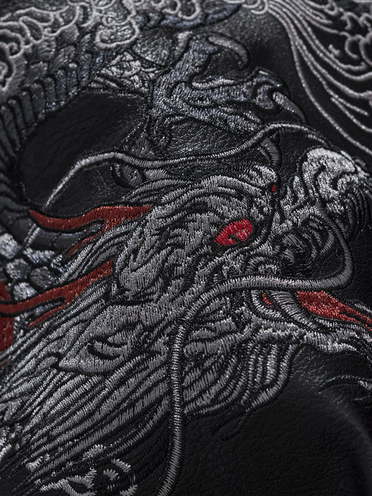 Chaqueta Acolchada de Algodón Grueso con Bordado de Dragón Chino - Image 8