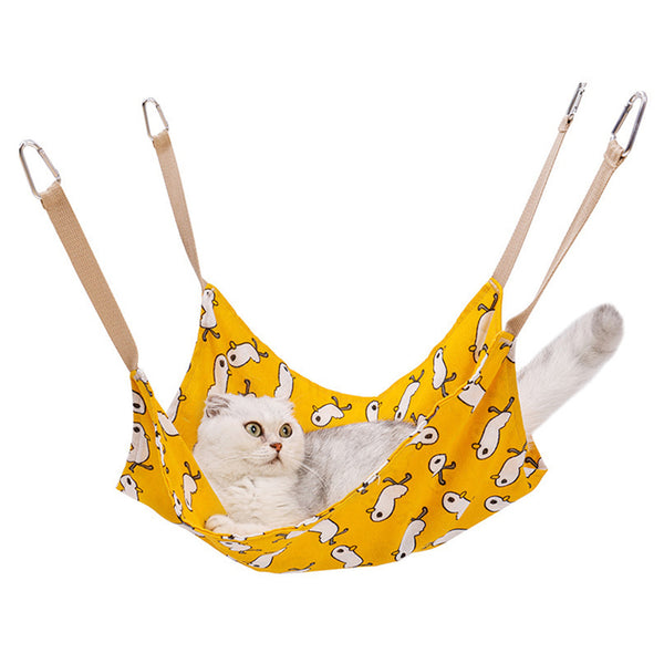Hamaca Respirante para Gatos - Cama Colgante de Algodón y Lino Resistente