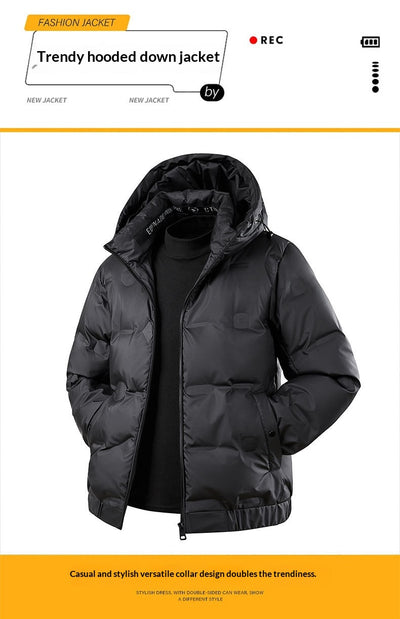 Abrigo Impermeable con Capucha para Hombre - Chaqueta de Plumón Invierno - Image 26