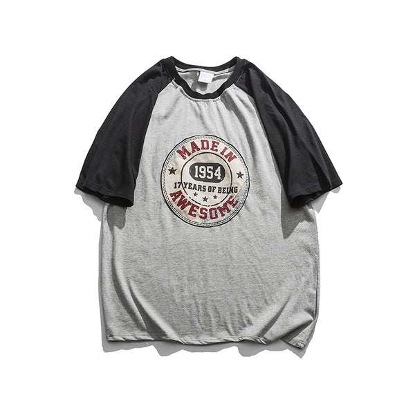 Playera Raglan Bicolor para Parejas - Manga Corta Hombre