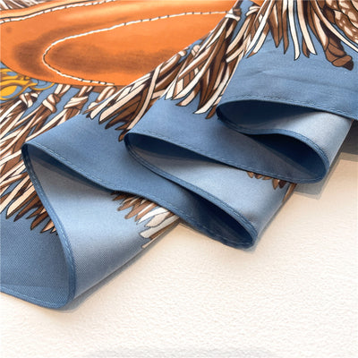 Pañuelo de Seda Lujo Bloques de Color Estampado Twill Grande - Image 9