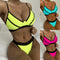 Bikini de Baño Liso con Detalles de Costura