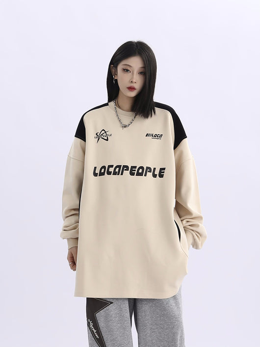 Suéter Holgado de Cuello Redondo Manga Larga Elemento Racing para Parejas - Image 11
