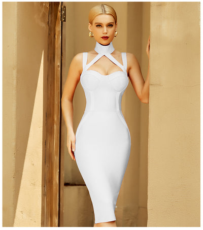 Vestido de Fiesta Elegante con Tirantes Rojos - Diseño Sofisticado y Sensual