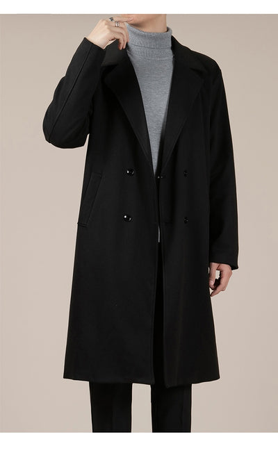 Abrigo de Lana Coreano Largo para Otoño e Invierno - Image 22