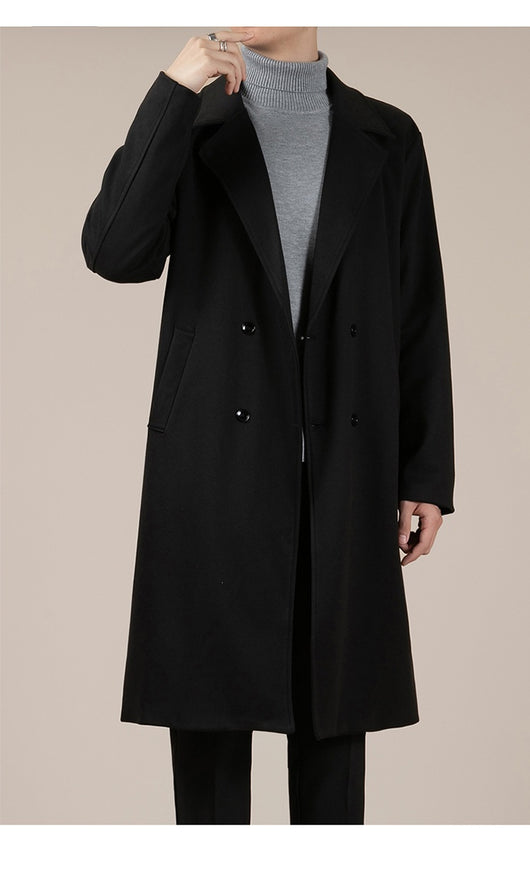 Abrigo de Lana Coreano Largo para Otoño e Invierno - Image 22