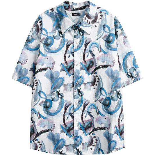 Camisa Hombre Estampado Graffiti Urbano