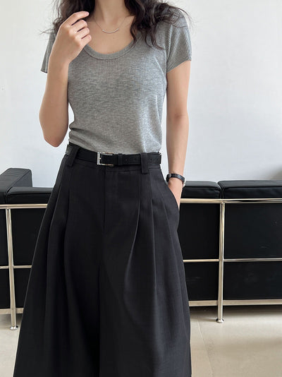 Camiseta Ajustada de Verano para Mujer - Cuello Redondo, Manga Corta y Cintura Definida - Image 29