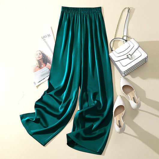 Pantalones Rectos de Acetato y Seda Satinada en Colores Lisos - Image 5