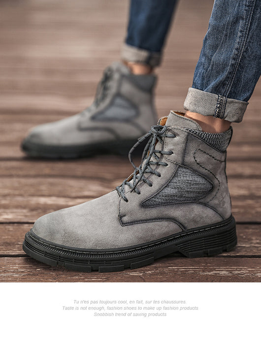 Botas Martin de Cuero para Hombre - Estilo Británico Versátil Otoño Invierno - Image 12