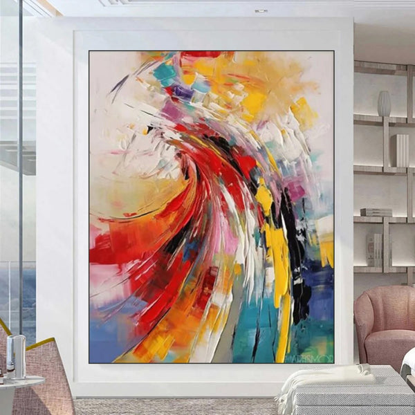 Cuadro Abstracto Moderno Pintado a Mano - Arte en Lienzo para Sala de Estar
