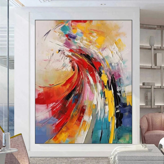 Cuadro Abstracto Moderno Pintado a Mano - Arte en Lienzo para Sala de Estar