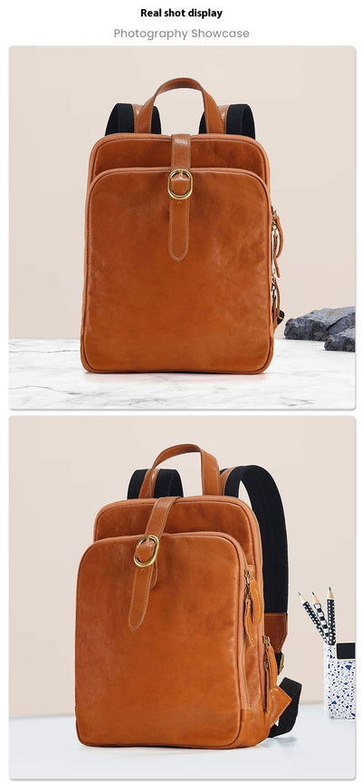 Mochila de Cuero Genuino Retro Laminado - Image 13