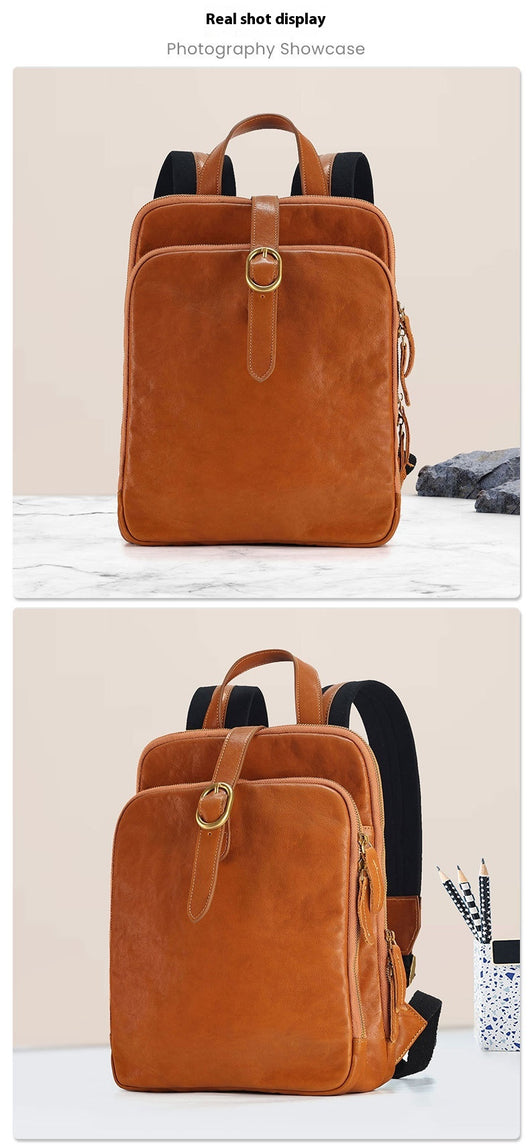 Mochila de Cuero Genuino Retro Laminado - Image 13