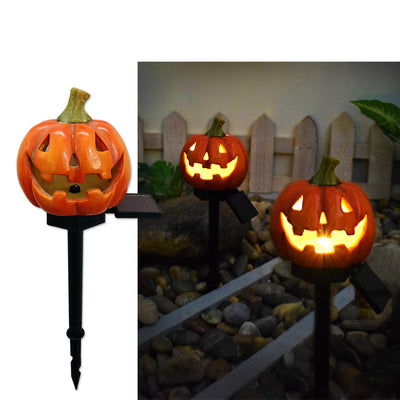 Linterna Solar de Calabaza Halloween - Decoración de Resina Artesanal para Jardín - Image 9