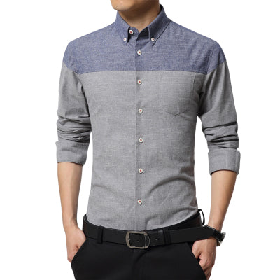 Camisa Manga Larga Clásica con Cuello de Botones para Hombre - Image 6