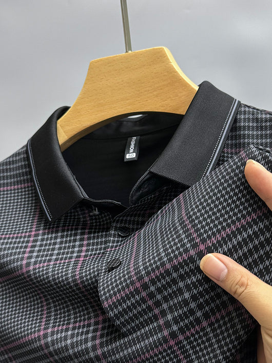 Polo Hombre Cuadros Verano Manga Corta Ajuste Cómodo - Image 10