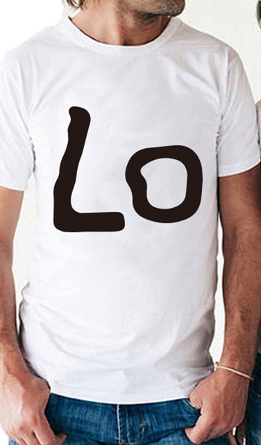 Playera Holgada de Cuello Redondo con Estampado para Parejas - Image 3