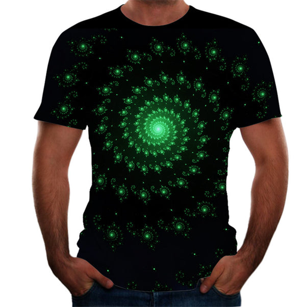 Playera Hombre Estampado Túnel Espacial 3D