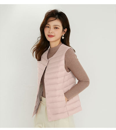 Chaleco Acolchado Ligero para Mujer - Cuello Redondo Cálido y Versátil - Image 22
