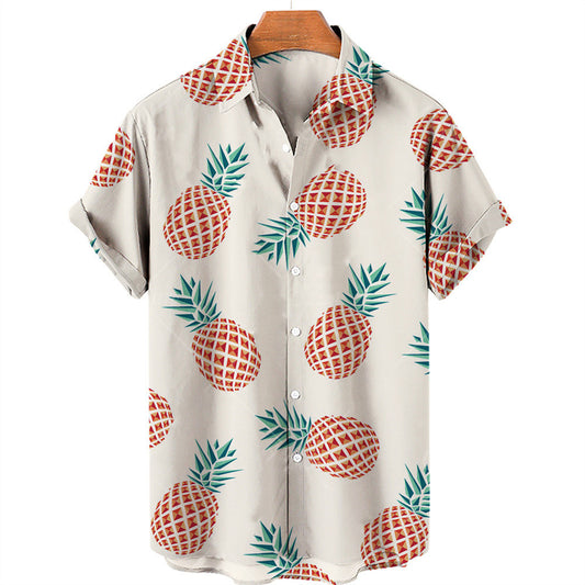 Camisa Hawaiana Estampado Frutas para Hombre