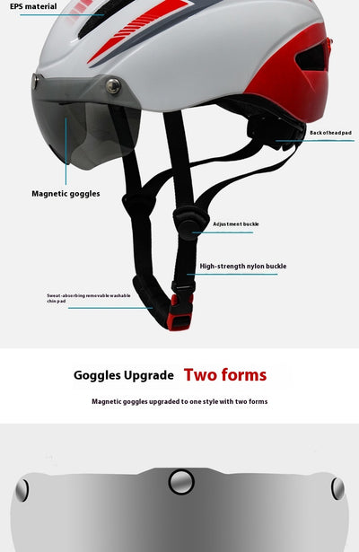 Casco de Ciclismo con Gafas Integradas y Luz Trasera - Image 15