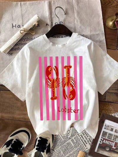 Camiseta Casual Cuello Redondo Estampa Langosta - Image 14