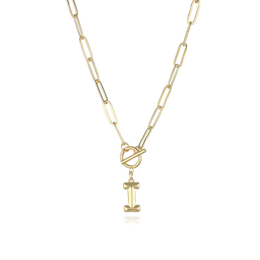 Collar de Letra Chapado en Oro Real Estilo Hip Hop - Image 29