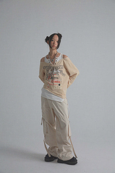 Blusa Vintage Efecto Capas con Estampado y Mangas Largas - Image 6