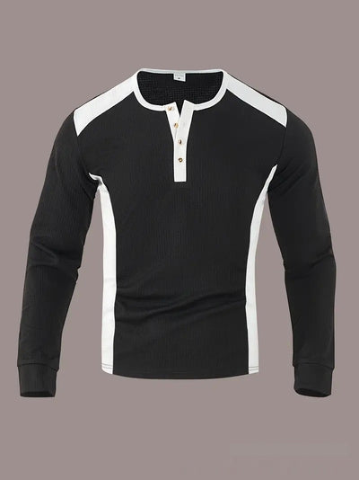 Sudadera Hombre Manga Larga Diseño Jacquard Patchwork Corte Holgado - Image 18