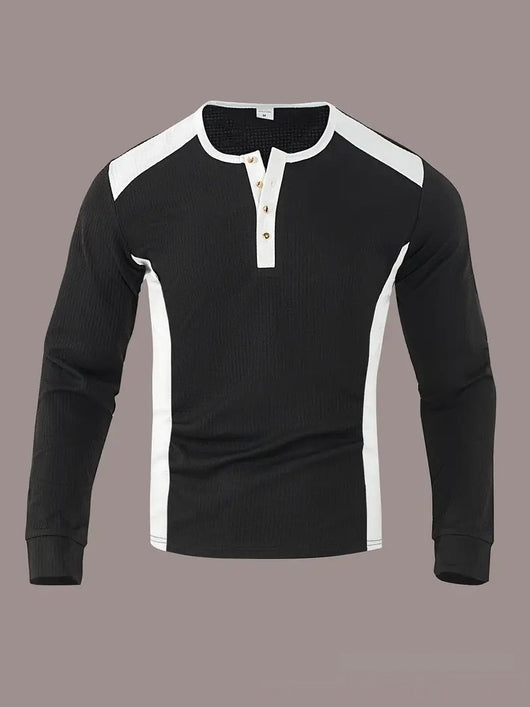 Sudadera Hombre Manga Larga Diseño Jacquard Patchwork Corte Holgado - Image 18