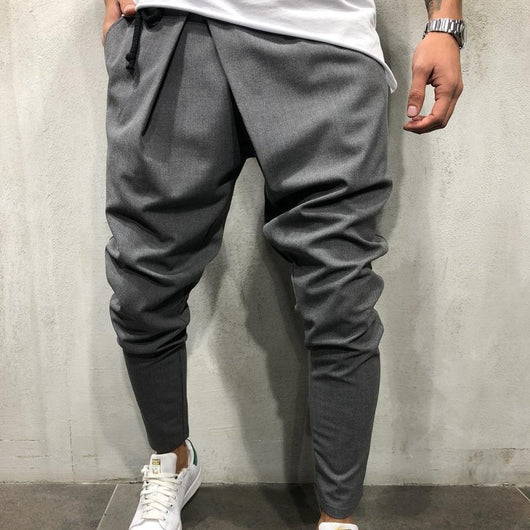 Pantalones Casuales Hombre con Cintura Ajustable y Tobillo Entallado