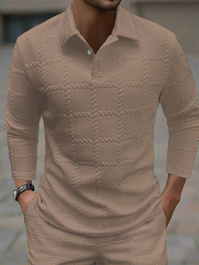 Polo Manga Larga Clásico con Solapa y Botones para Hombre - Image 4